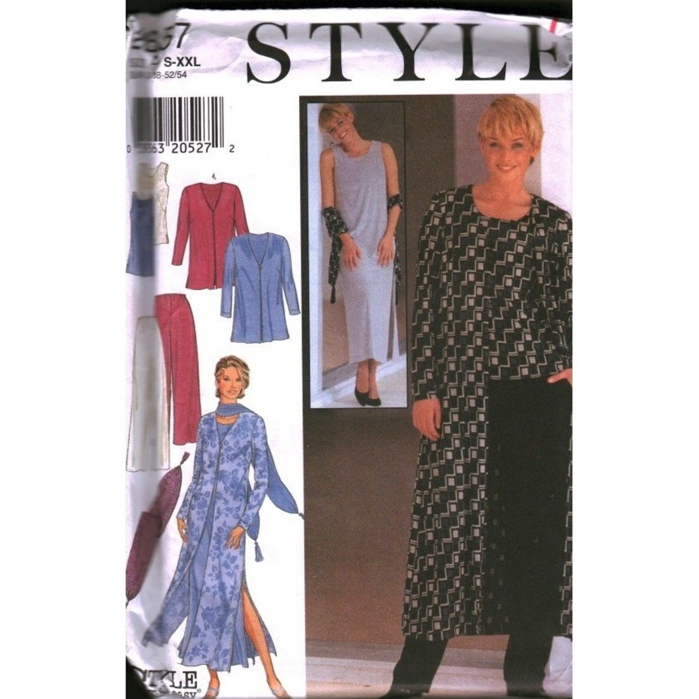 Style 2857 Sewing Pattern Womens Wardrobe Coat Jacket Top Pants Scarf Size S-XXL